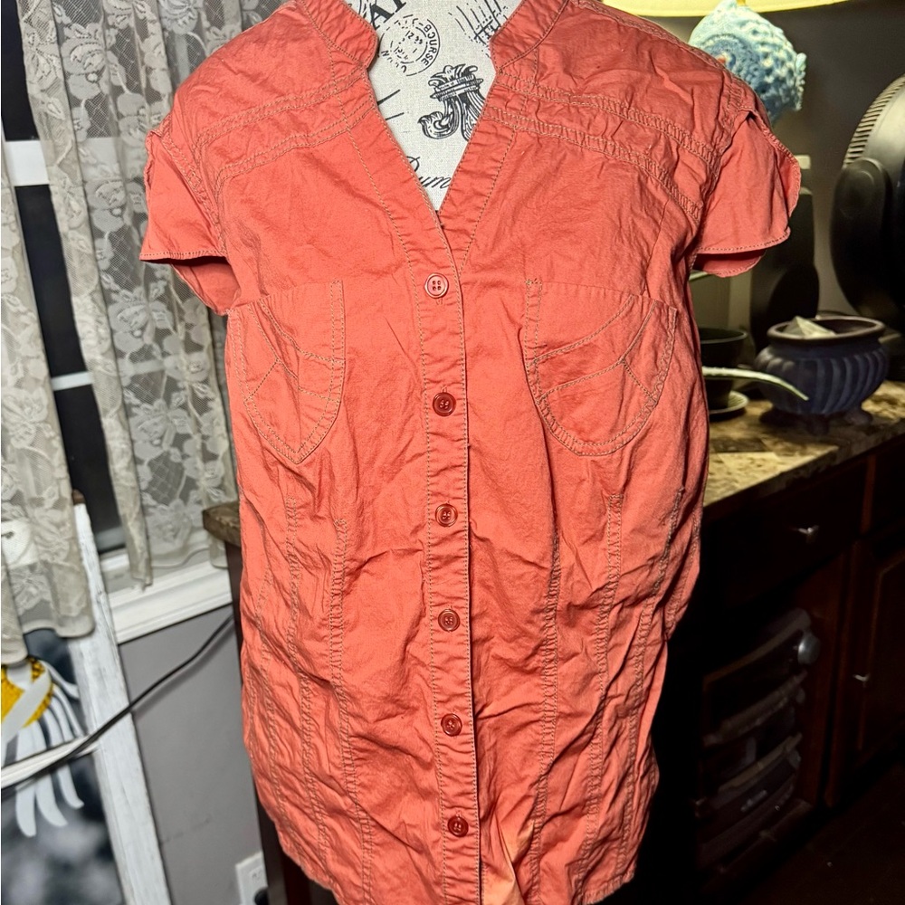 Penningtons Orange Relaxed Cuffed Sleeve Top